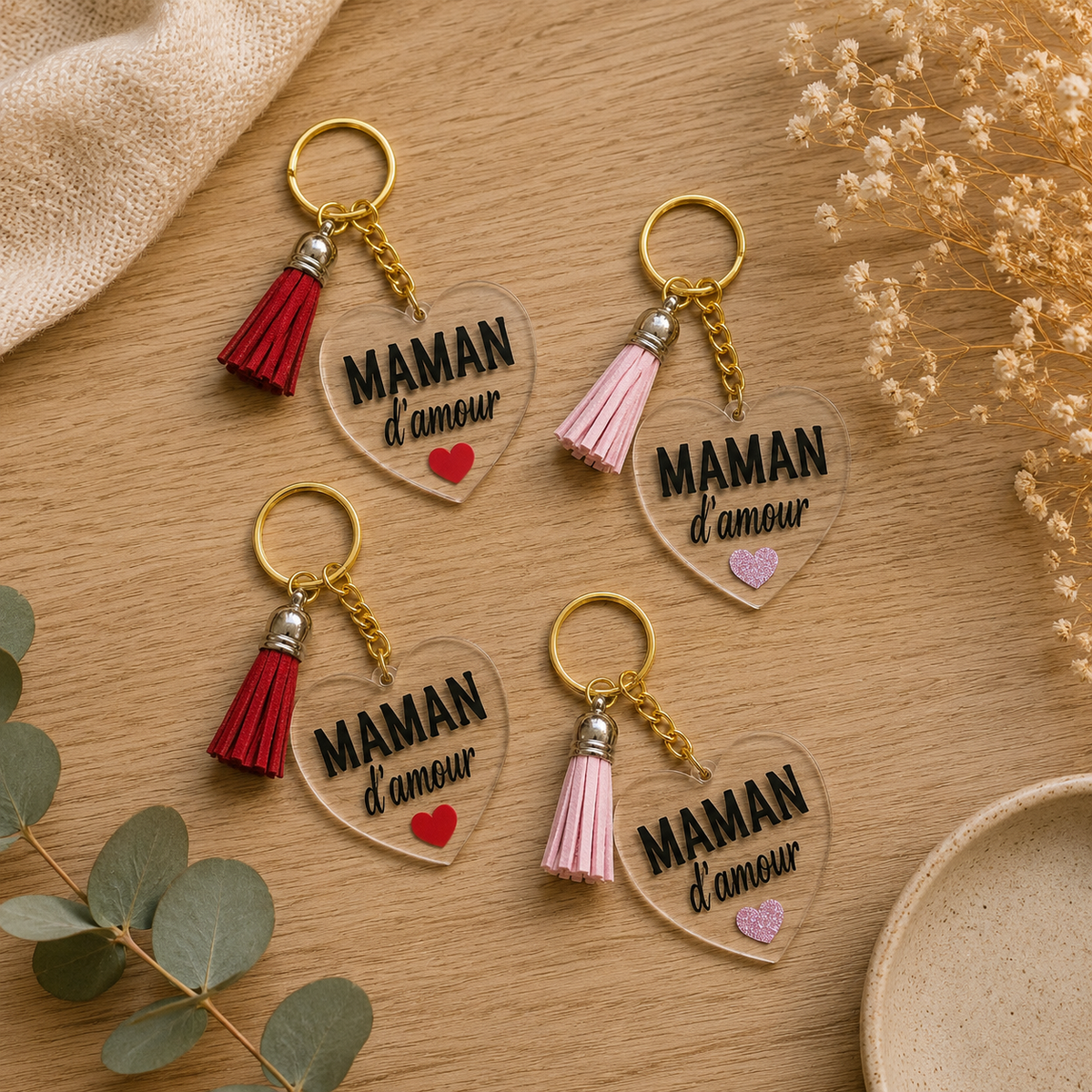 Porte-clés "Maman d’amour" 🌸