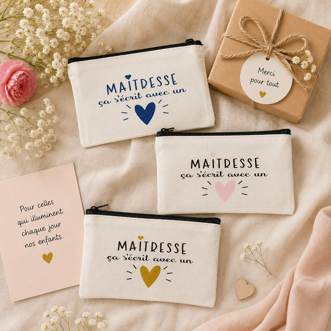 Pochette zippée spécial maitresse