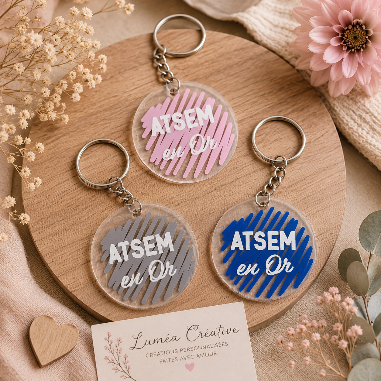 Porte-clés "Atsem en Or"