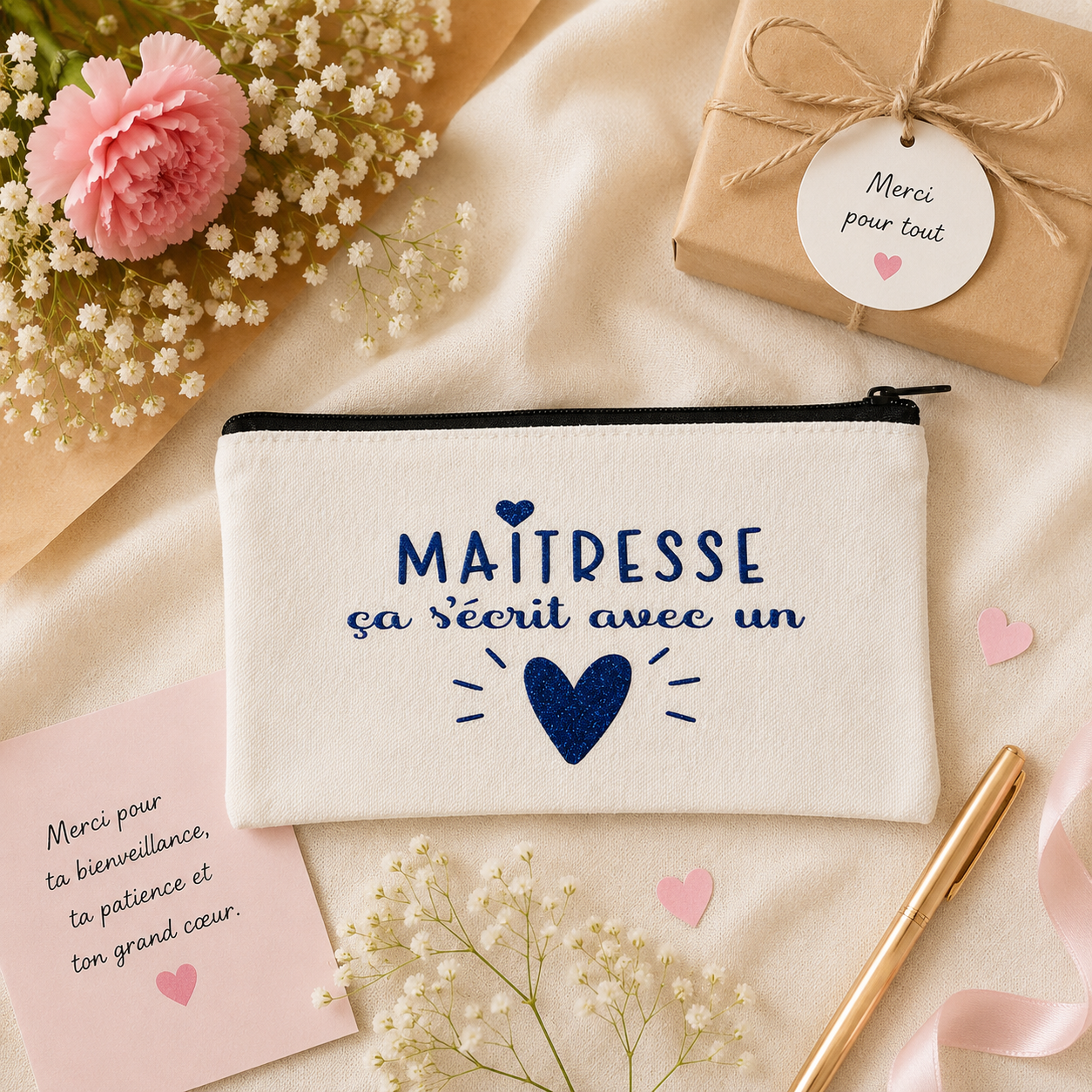 Pochette zippée spécial maitresse
