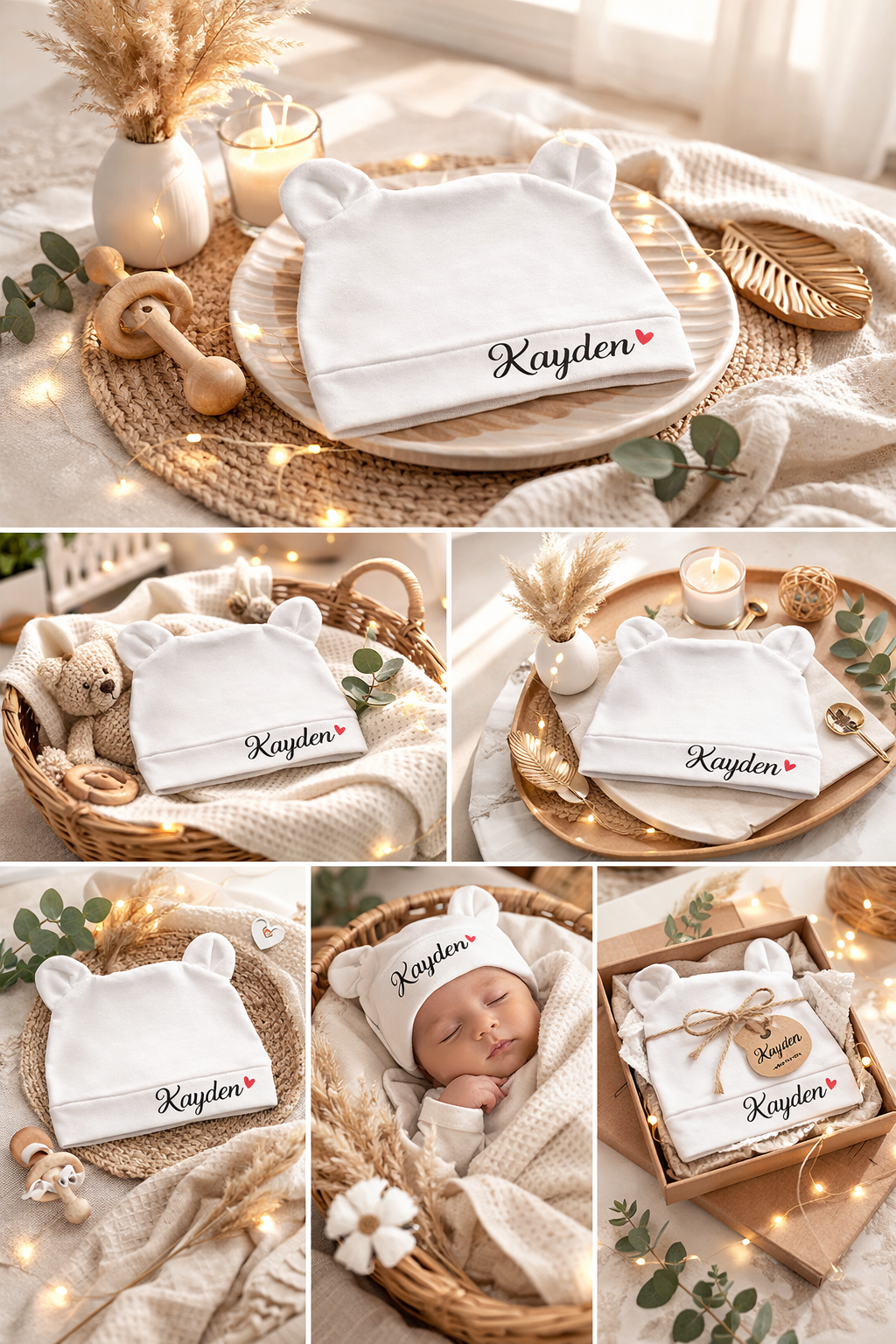 Bonnet bébé personnalisé avec oreilles