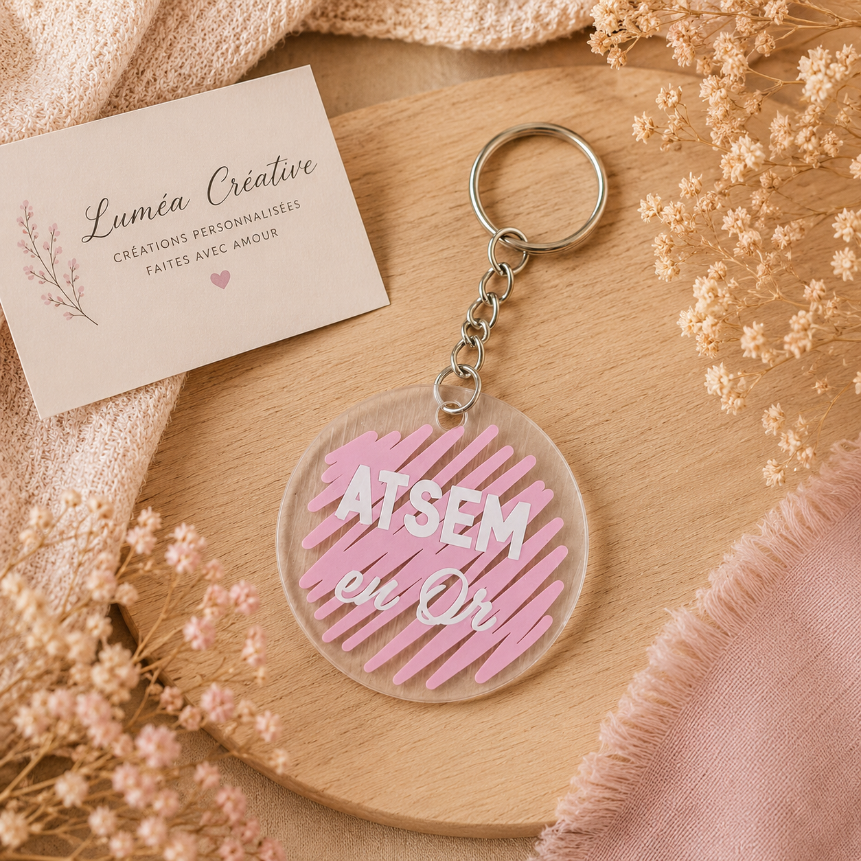 Porte-clés "Atsem en Or"