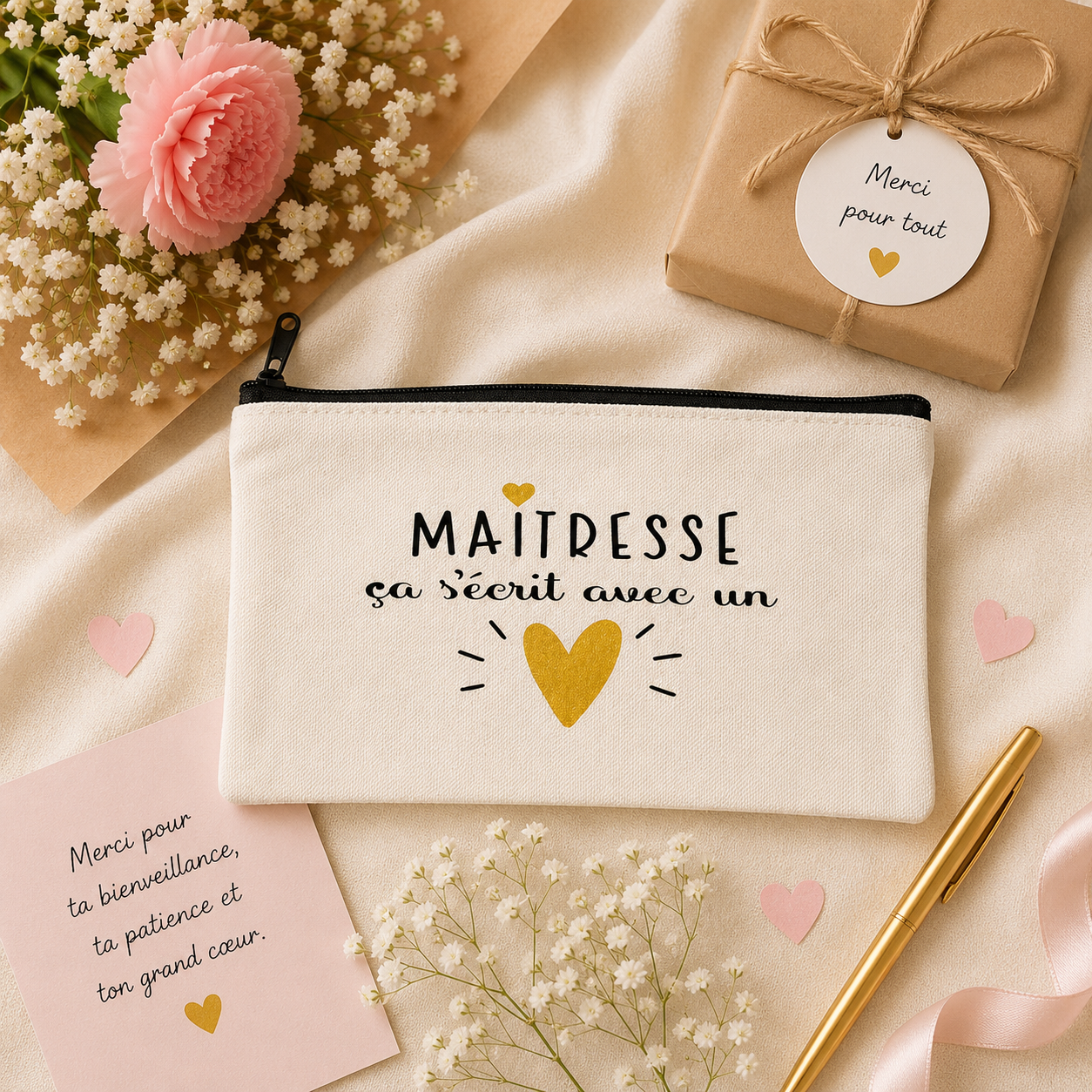 Pochette zippée spécial maitresse