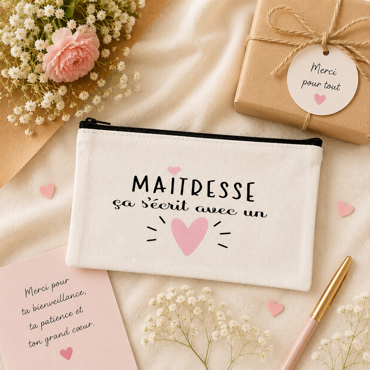 Pochette zippée spécial maitresse