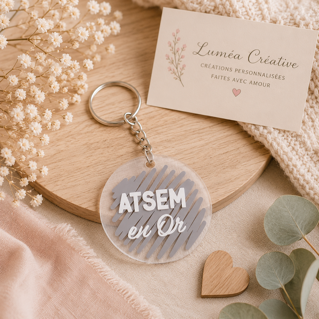 Porte-clés "Atsem en Or"