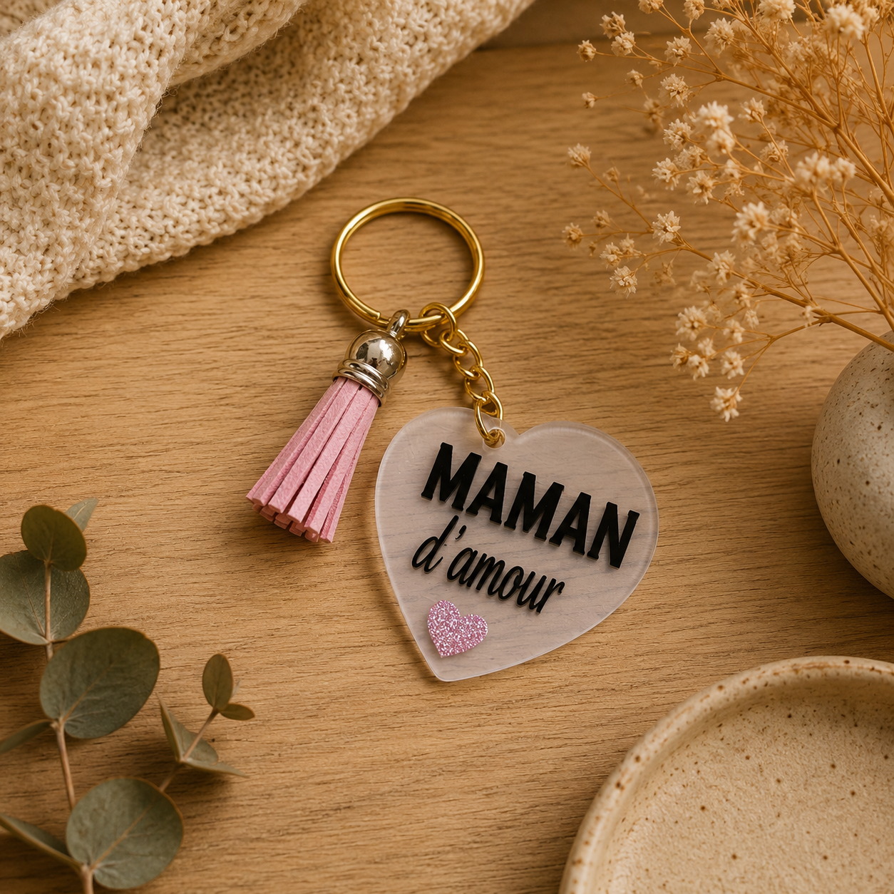 Porte-clés "Maman d’amour" 🌸
